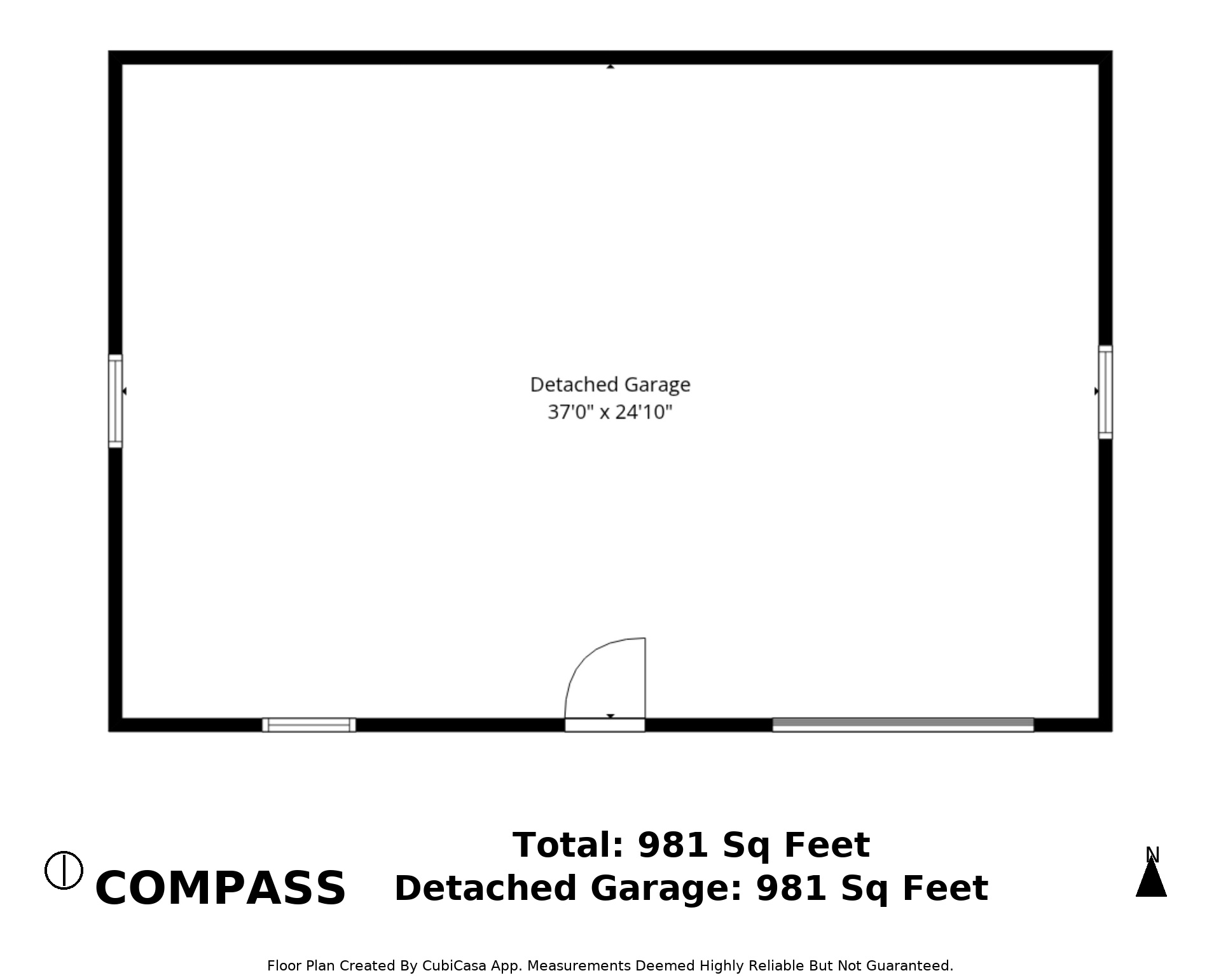 Detached Garage floorplan for 961 Birdie Road